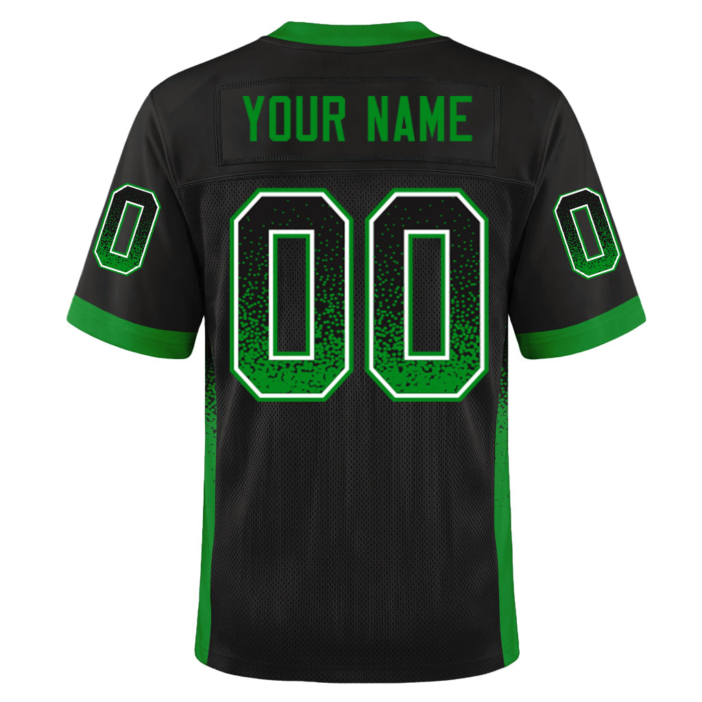 Custom Black Grass Green-White Mesh Drift Fashion Mesh Football Jersey