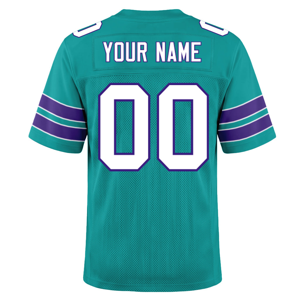 Custom Aqua White-Purple Football Jersey