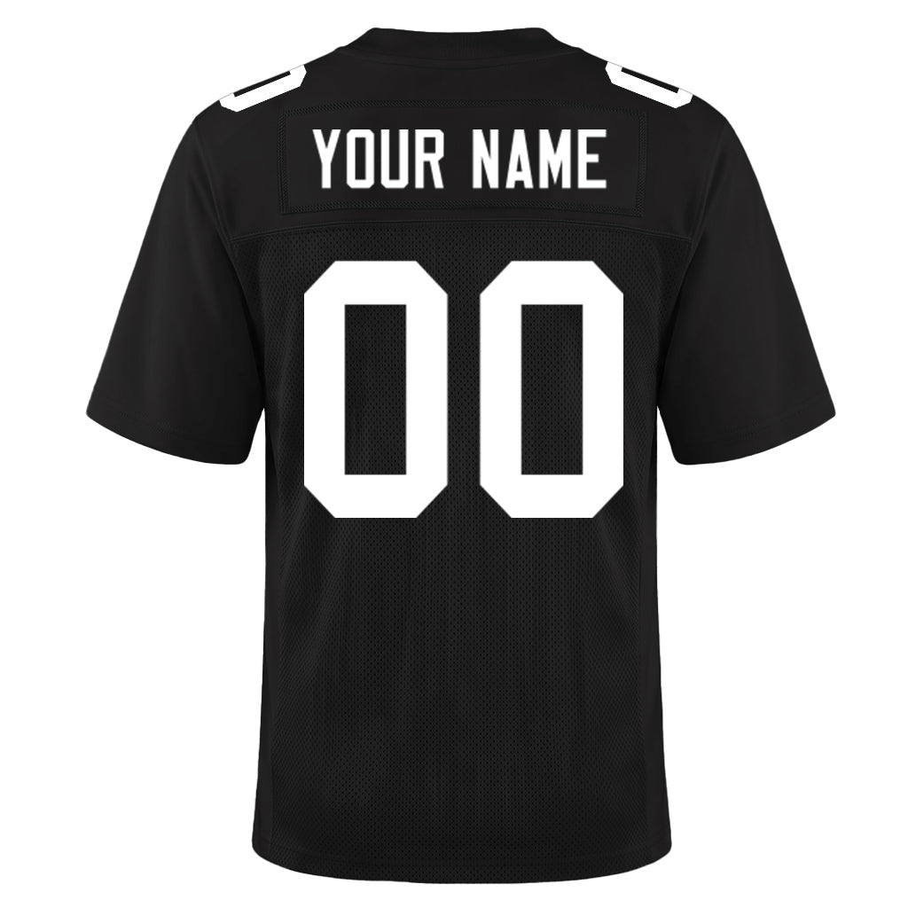 Custom Black White Mesh Football Jersey