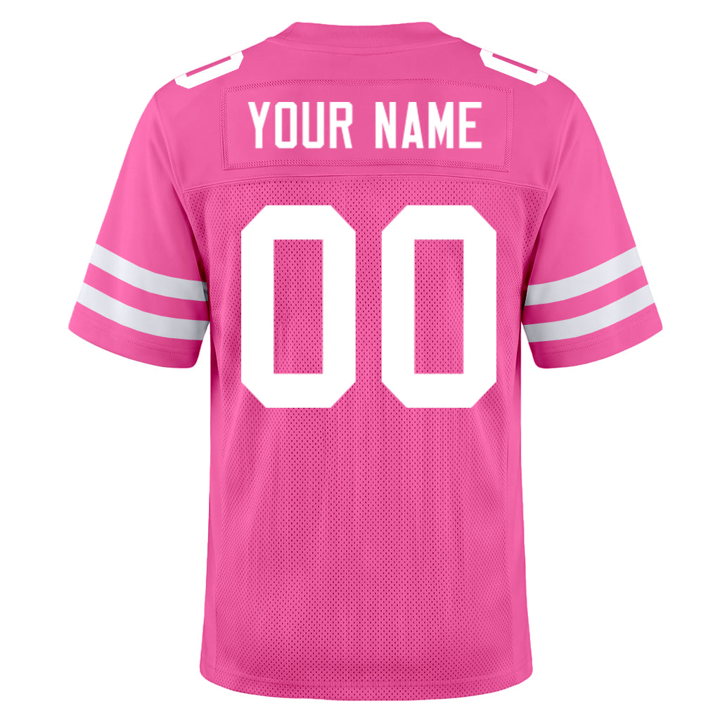 Custom Pink White Mesh Football Jersey