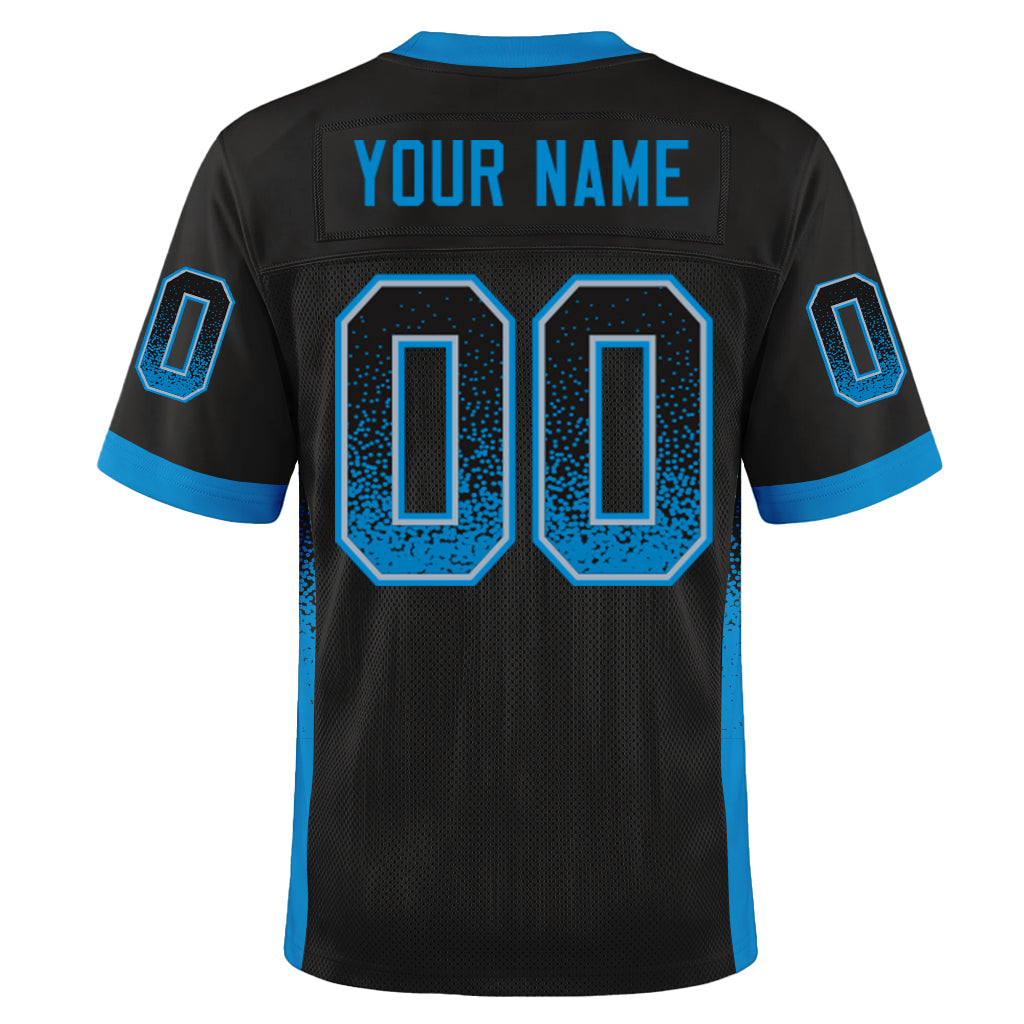 Custom Black Panther Blue-Gray Mesh Drift Fashion Mesh Football Jersey