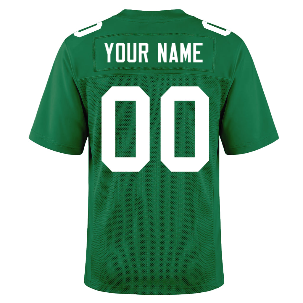 Custom Kelly Green White Mesh Football Jersey