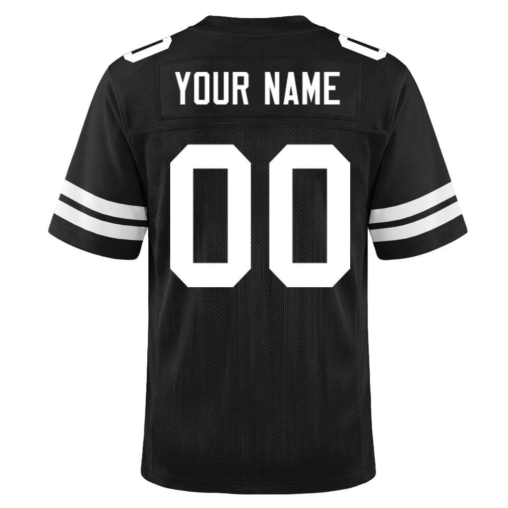 Custom Black White Custom Name Mesh Football Jersey