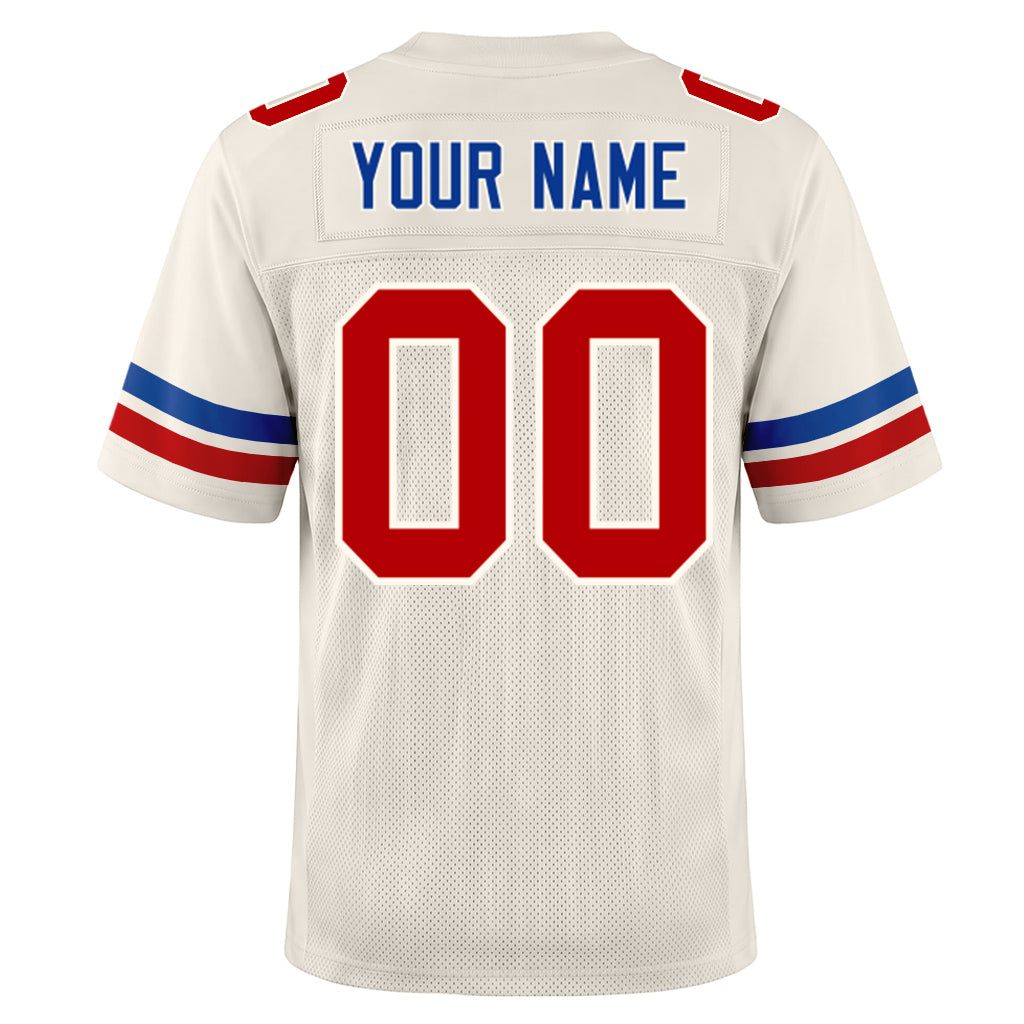 Custom Cream Red-Royal Football Jersey