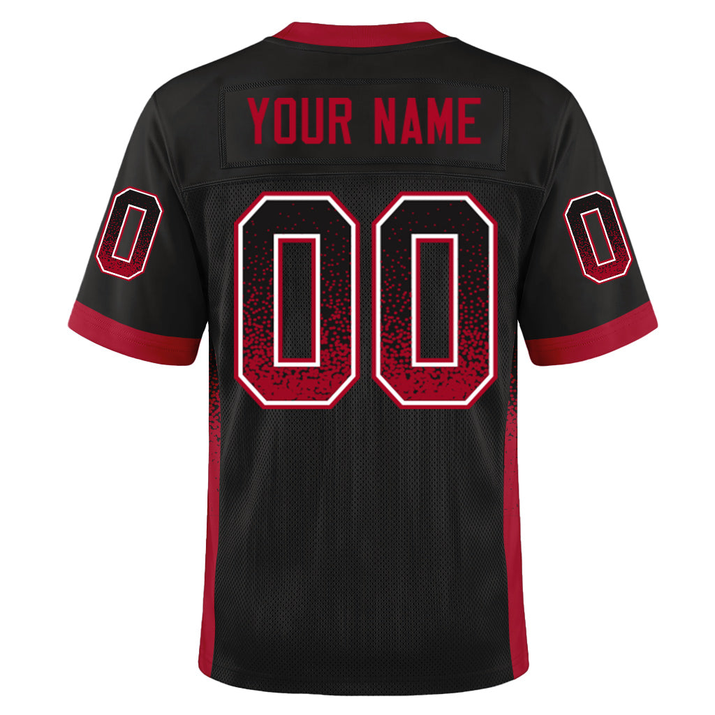 Custom Black Red-Gray Mesh Drift Fashion Mesh Football Jersey