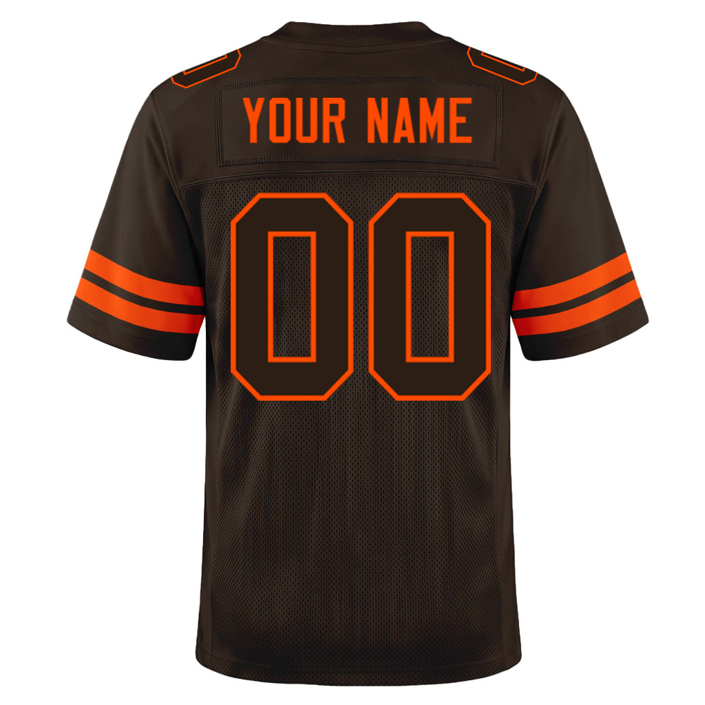 Custom Brown Brown-Orange Mesh Football Jersey