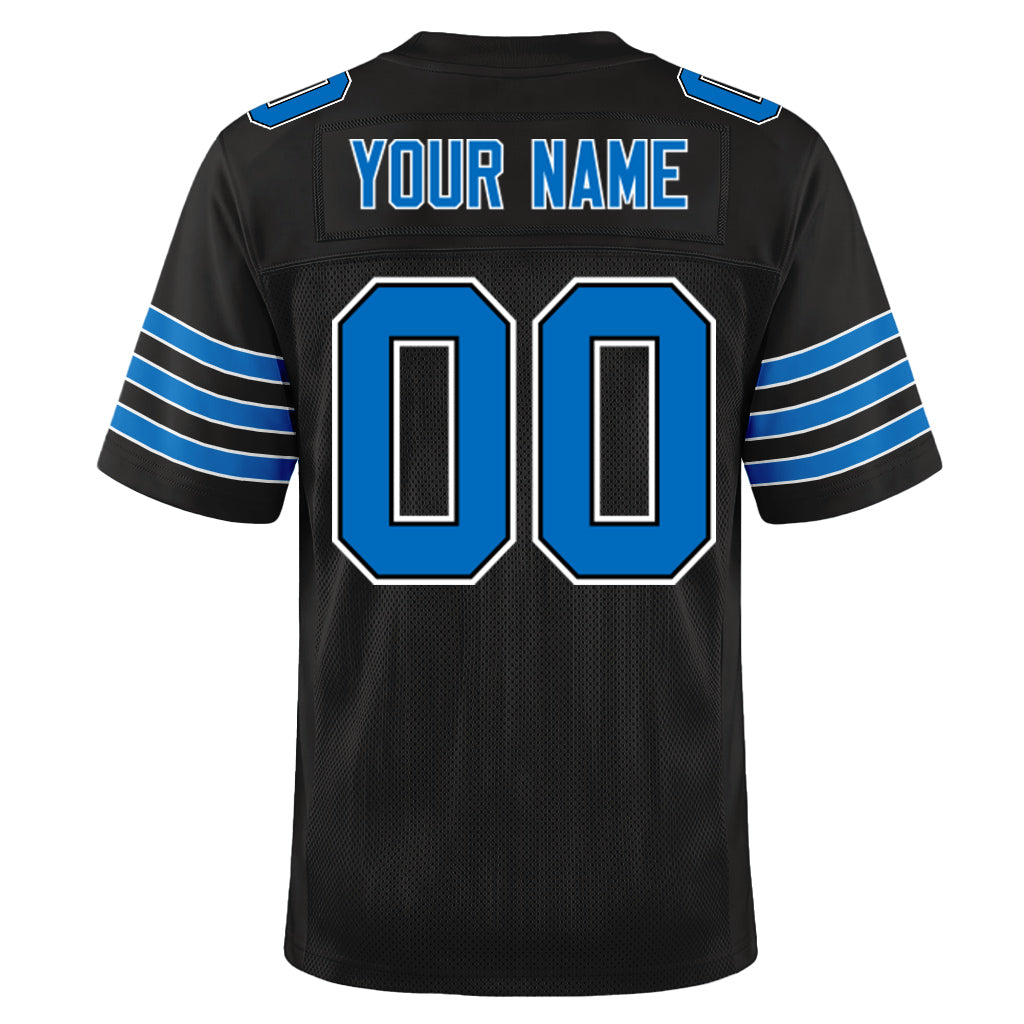Custom Black Panther Blue-White Custom Name Mesh Football Jersey