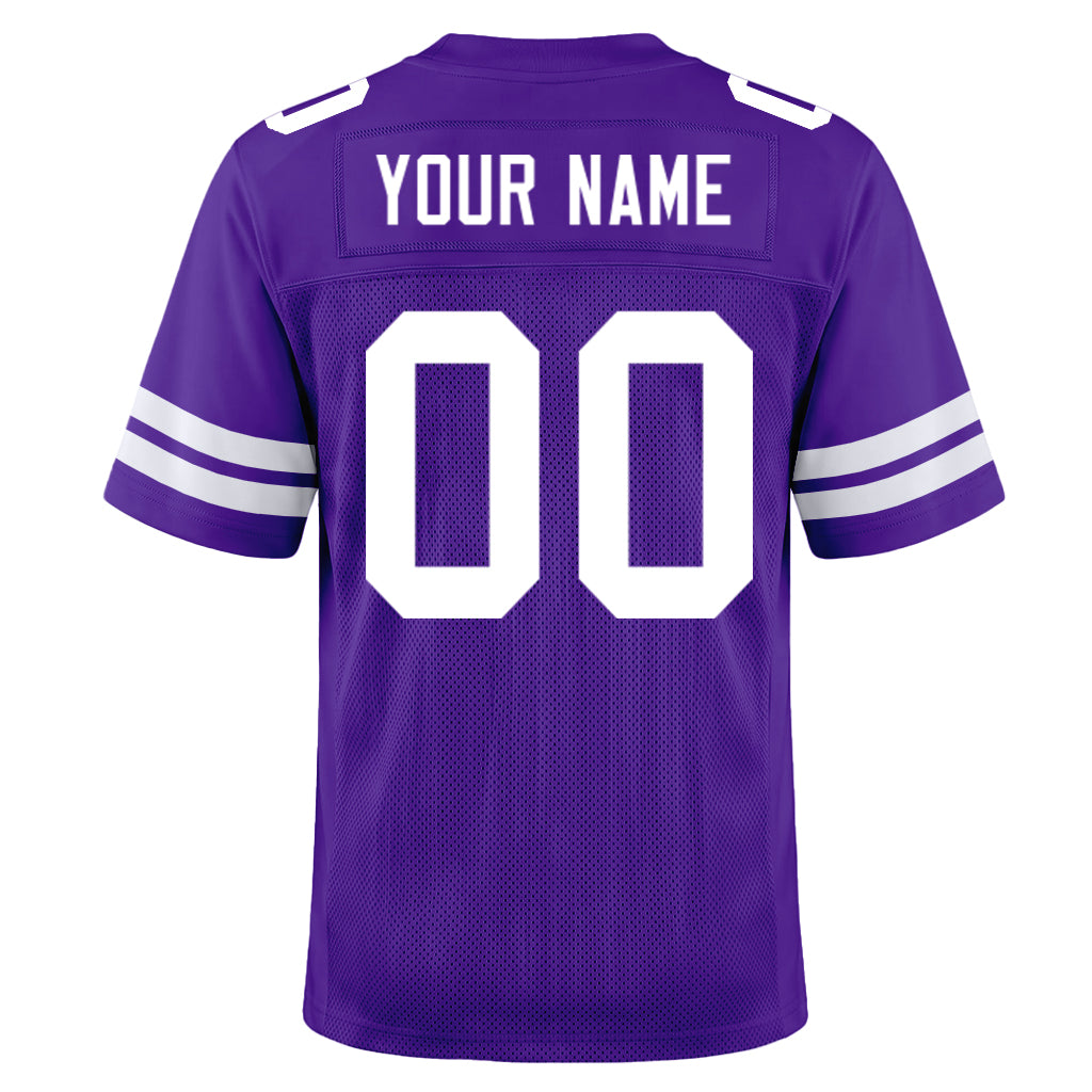Custom Purple White Mesh Football Jersey