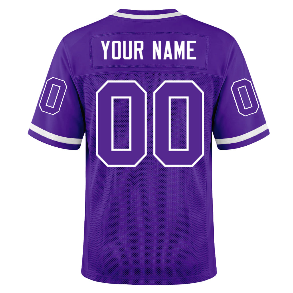 Custom Purple White Mesh Football Jersey