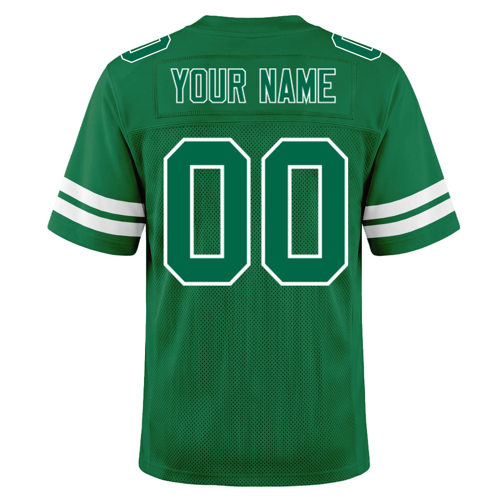 Custom Kelly Green White Mesh Football Jersey