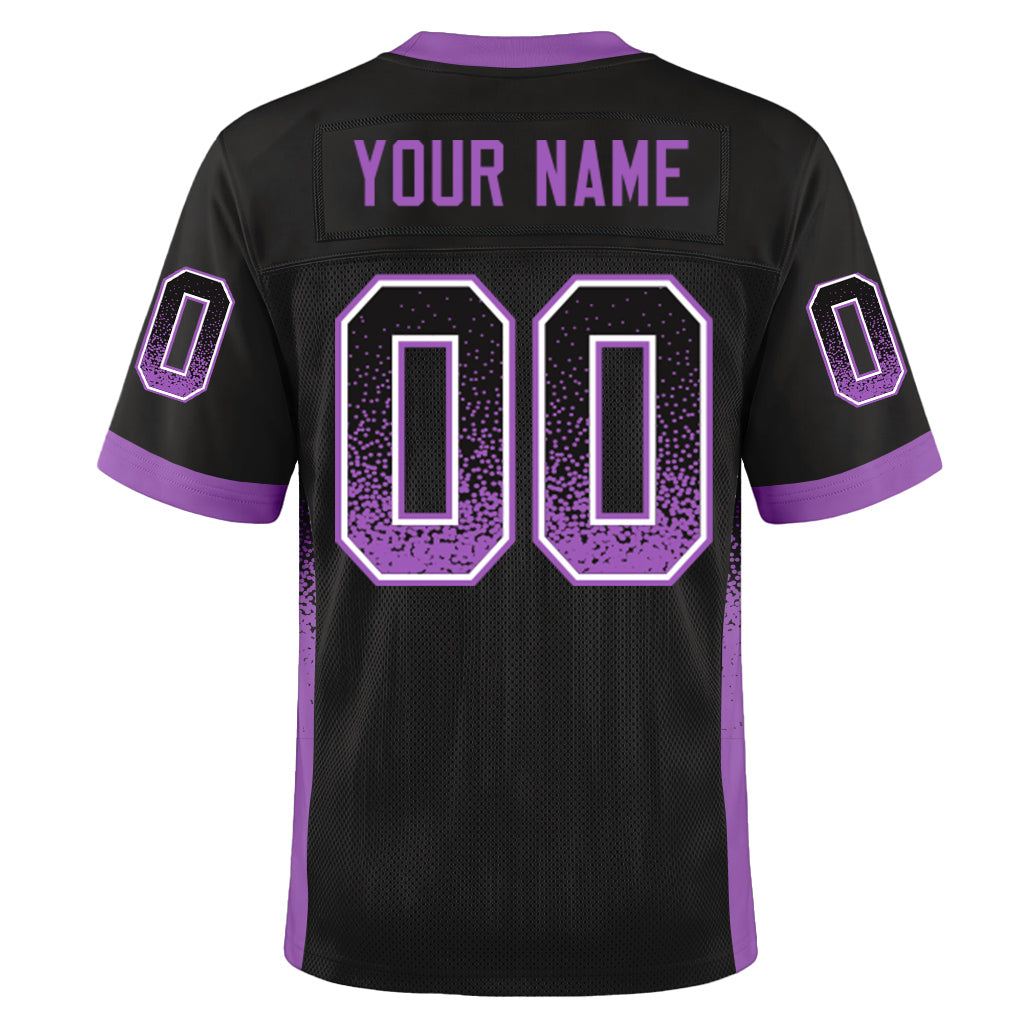 Custom Black Medium Purple-White Mesh Drift Fashion Mesh Football Jersey