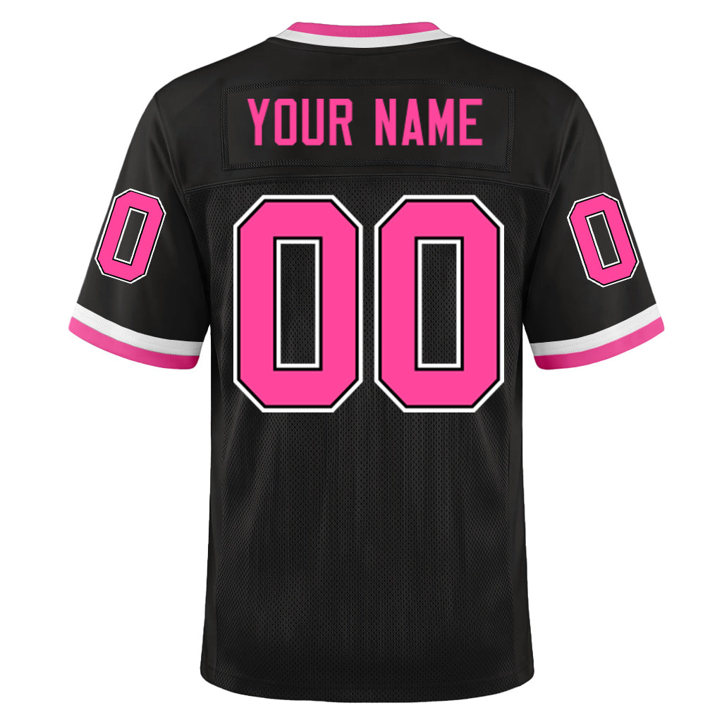 Custom Black White-Gray Mesh Throwback Mesh Football Jersey