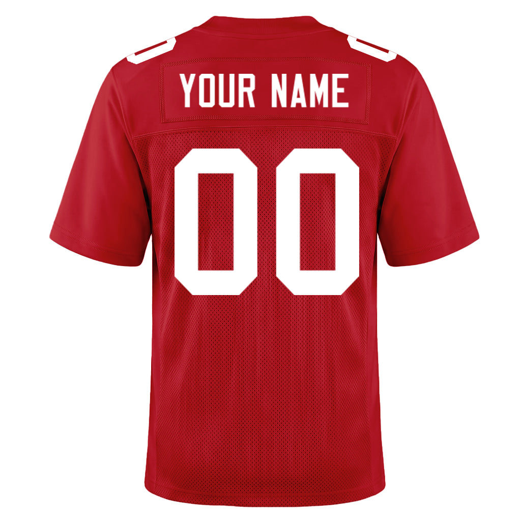 Custom Red White Mesh Football Jersey