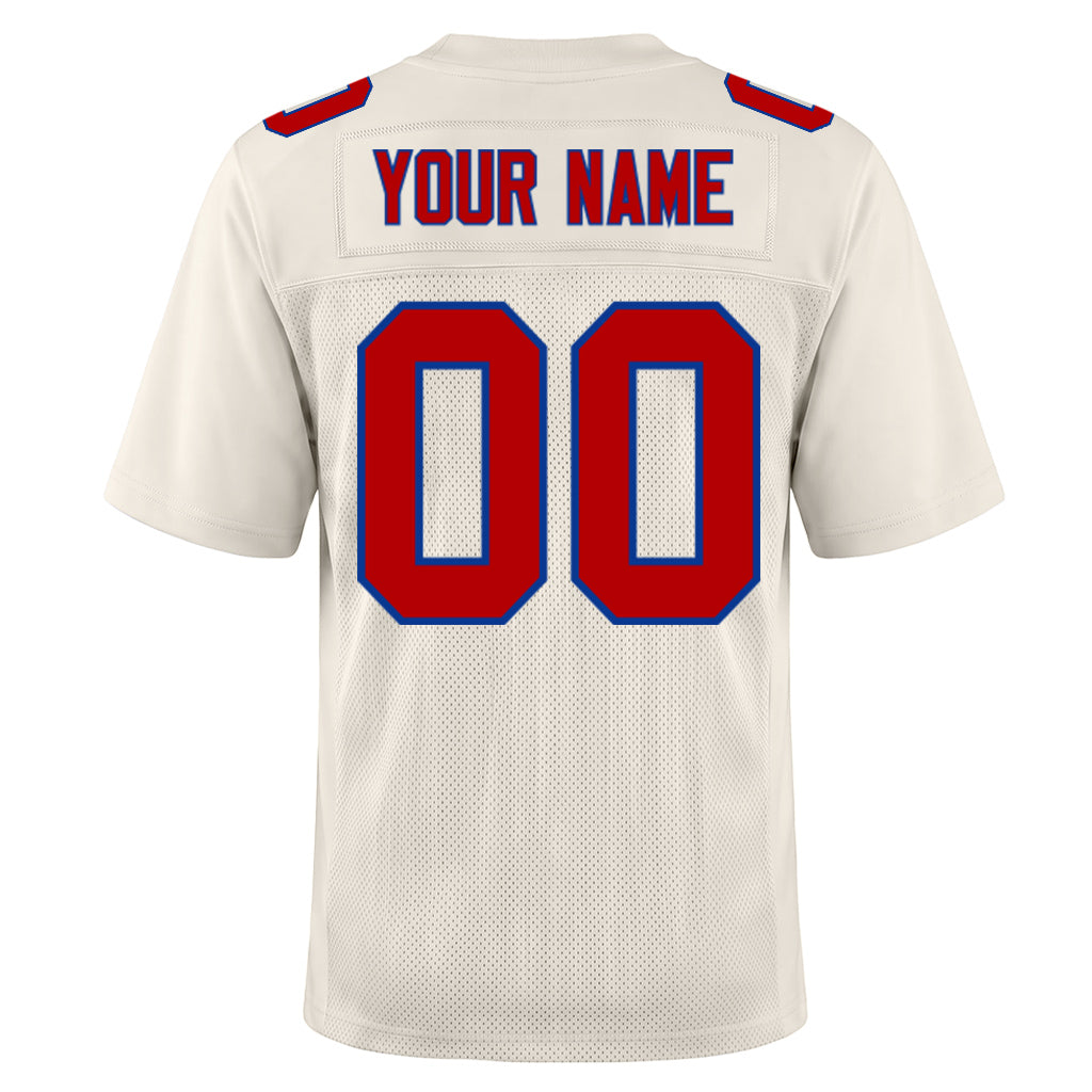 Custom Cream Red-Royal Football Jersey