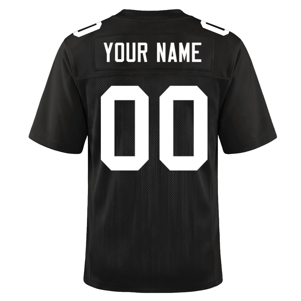 Custom Black White Custom Name Mesh Football Jersey