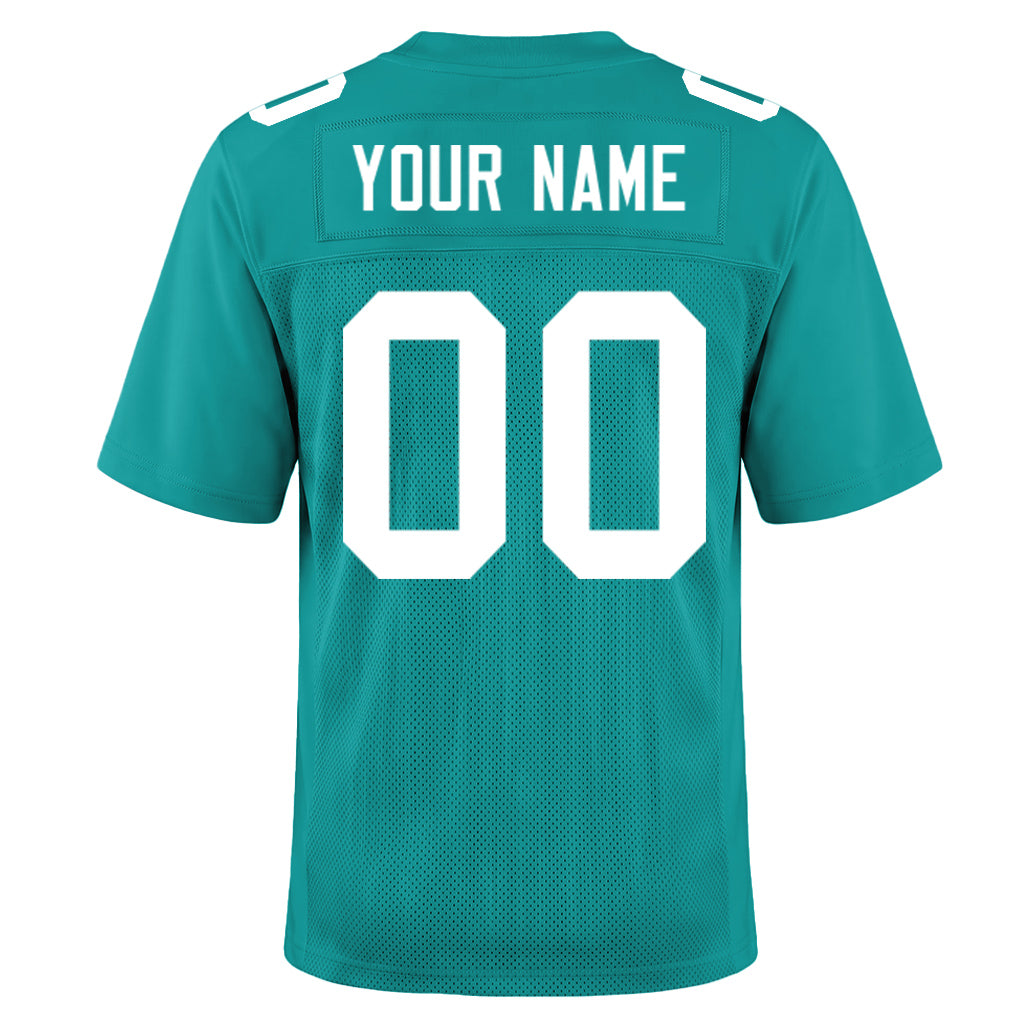 Custom Aqua White Mesh Football Jersey