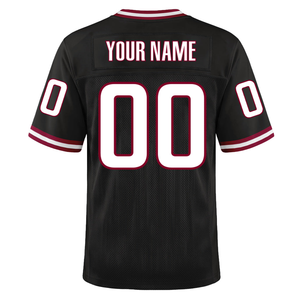 Custom Black White-Cardinal Throwback Custom Name Mesh Football Jersey