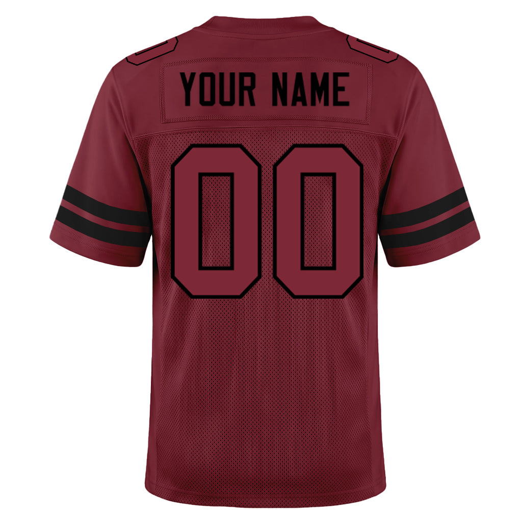 Custom Burgundy Burgundy-Black Mesh Football Jersey