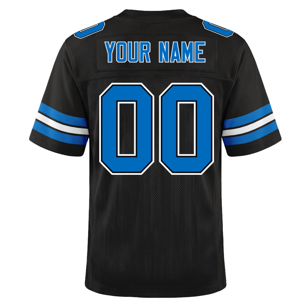 Custom Black Panther Blue-White Custom Name Mesh Football Jersey