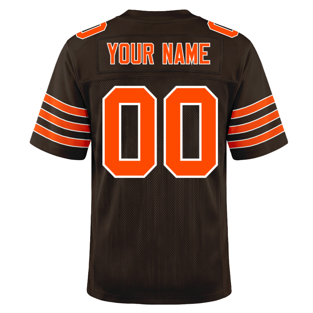 Custom Brown Orange-White Football Jersey