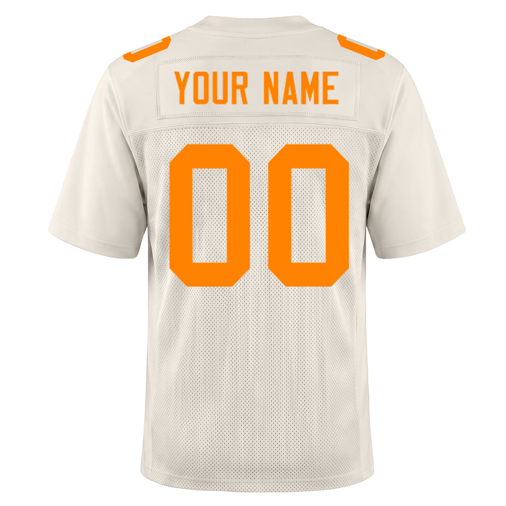 Custom Cream Bay Orange Mesh Football Jersey