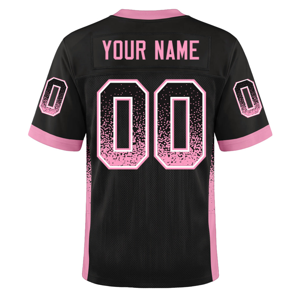 Custom Black Light Pink-White Mesh Drift Fashion Mesh Football Jersey