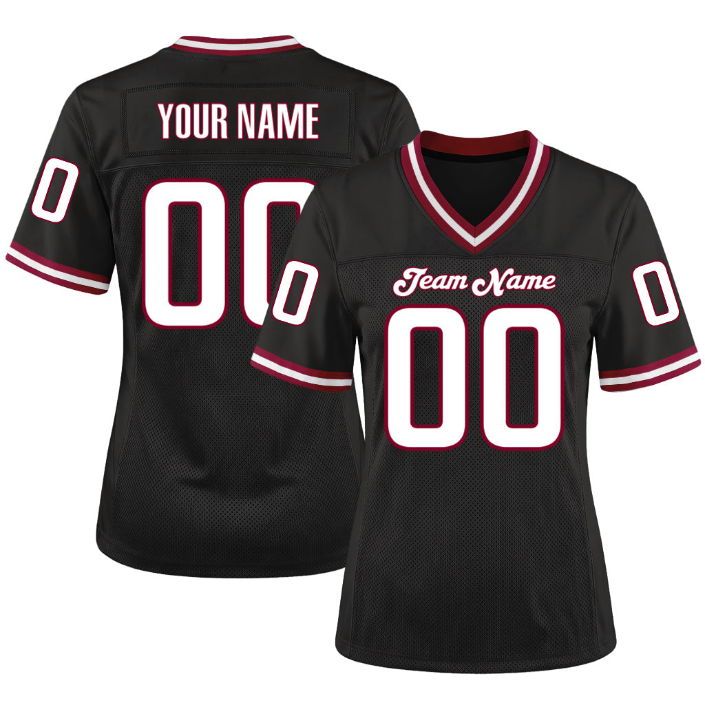 Custom Black White-Cardinal Throwback Custom Name Mesh Football Jersey