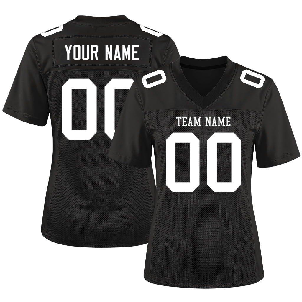 Custom Black White Custom Name Mesh Football Jersey
