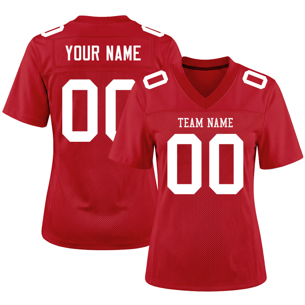 Custom Red White Mesh Football Jersey