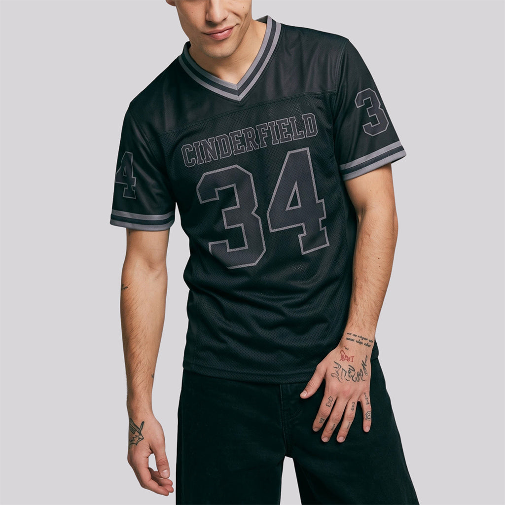 Black Steel Gray Mesh Throwback Custom Football Jerseys For Men & Women