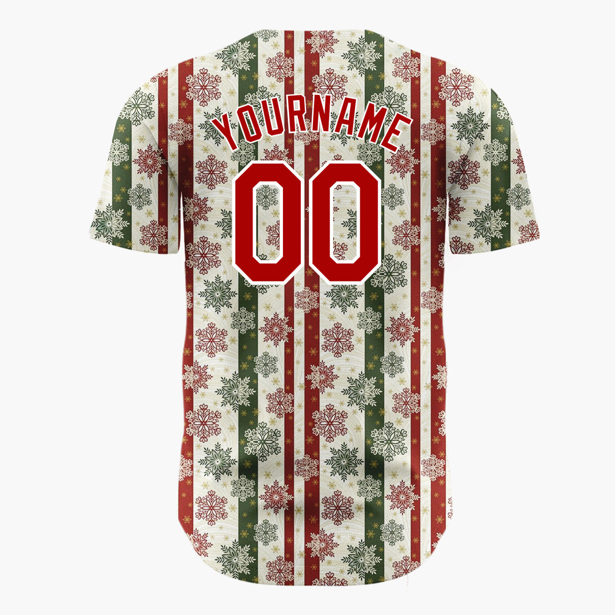 Custom Beige Christmas Stripes Rustic Nordic Pattern Christmas Baseball Jersey