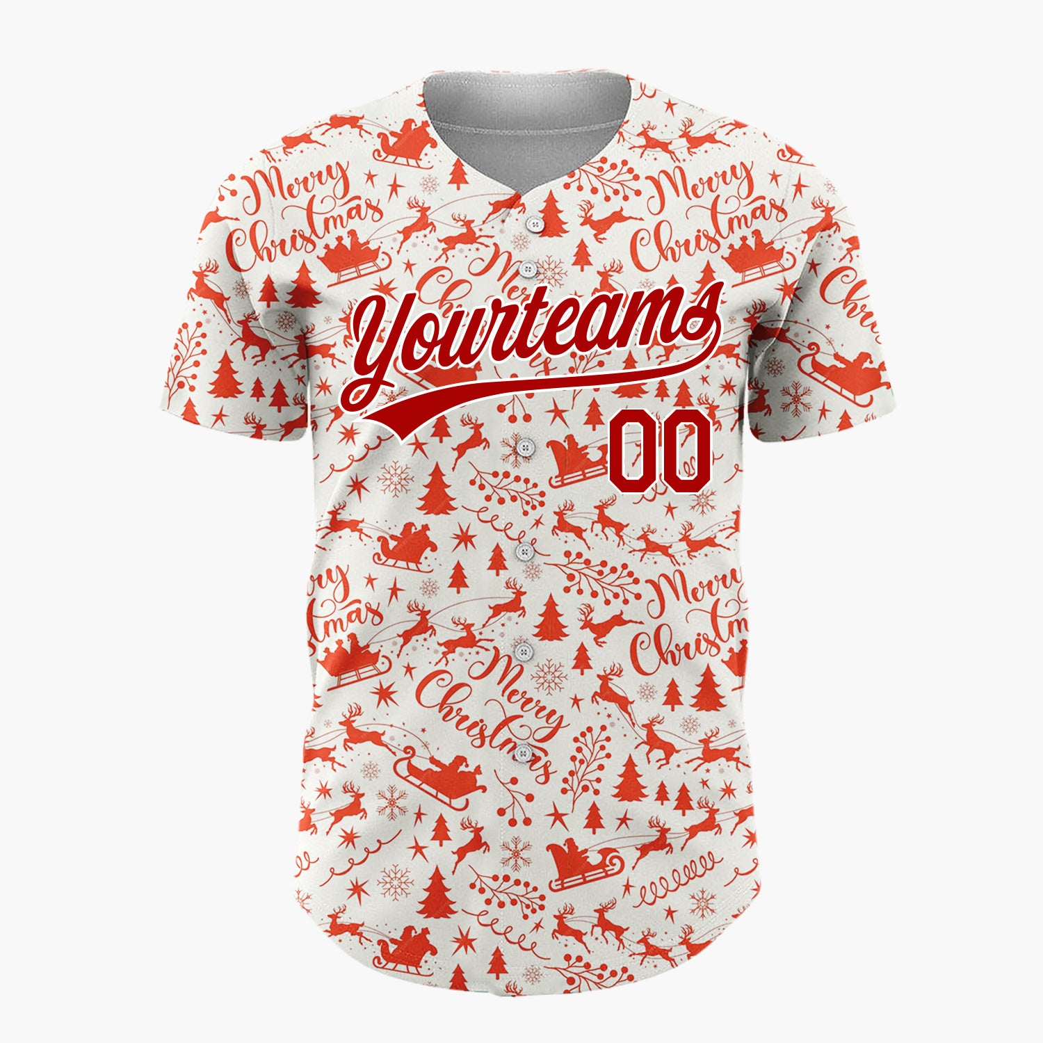 Custom Beige Merry Christmas Doodles Minimalist Pattern Christmas Baseball Jersey