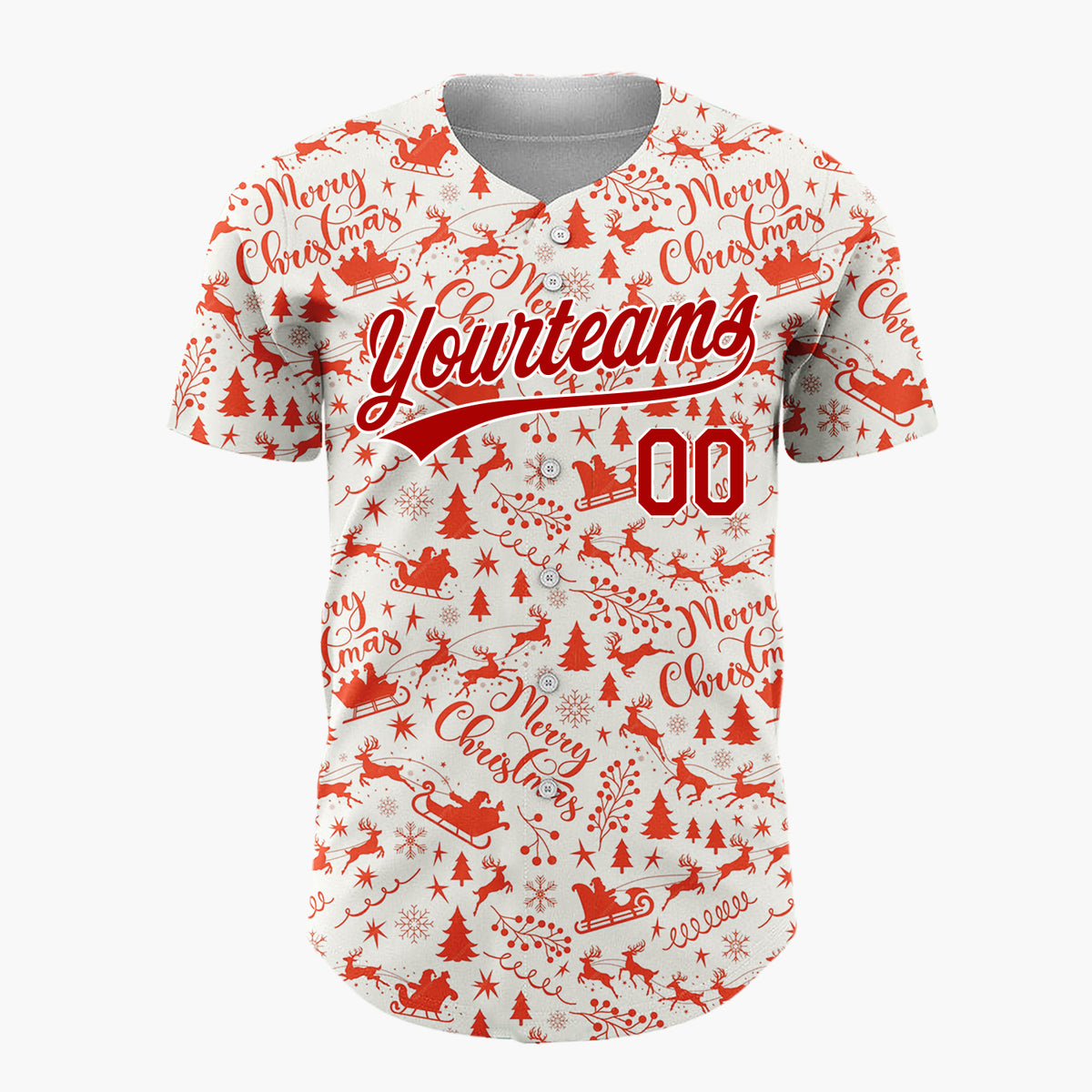 Custom Beige Merry Christmas Doodles Minimalist Pattern Christmas Baseball Jersey