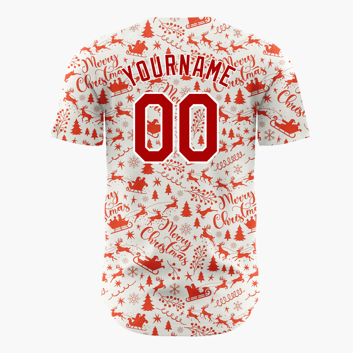 Custom Beige Merry Christmas Doodles Minimalist Pattern Christmas Baseball Jersey