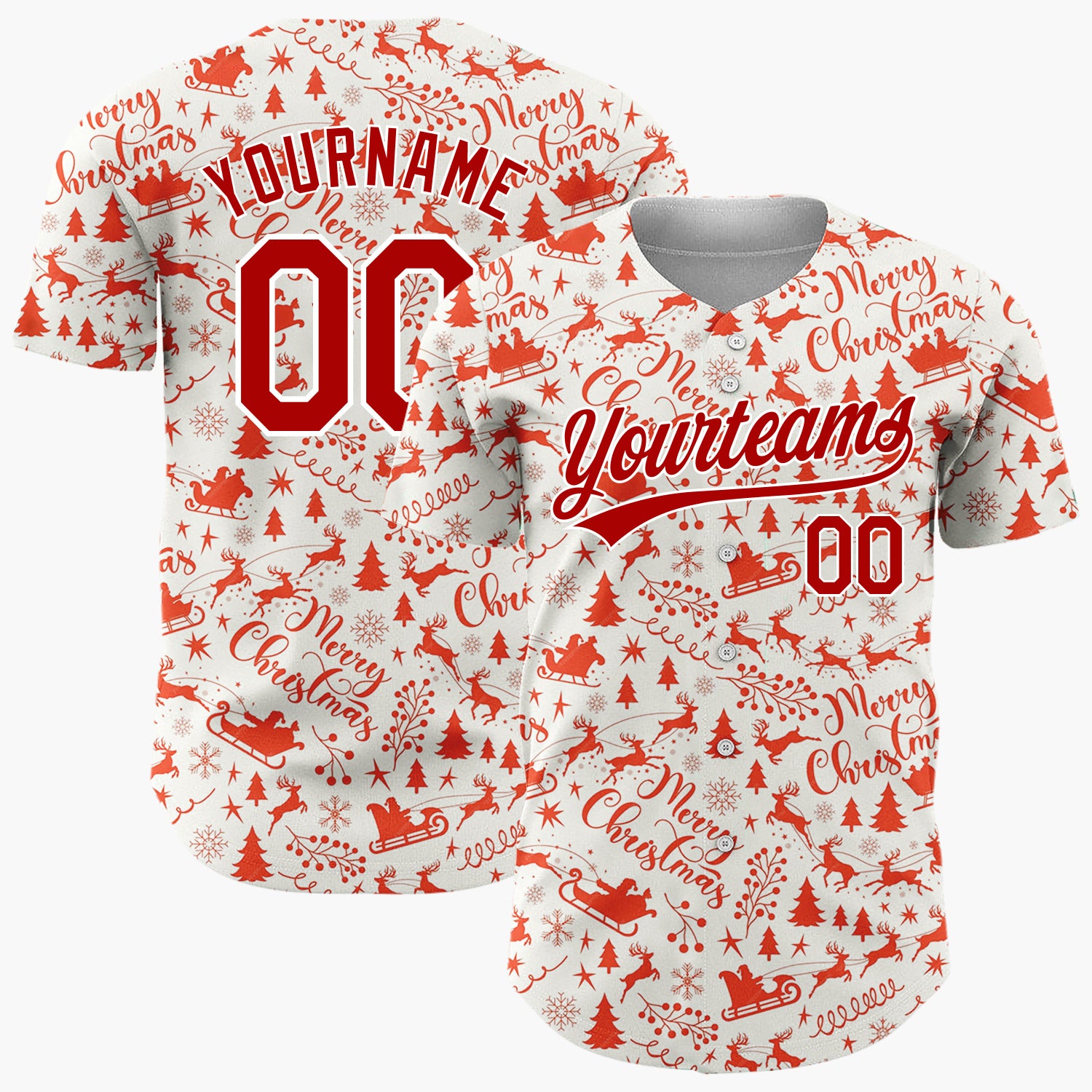 Custom Beige Merry Christmas Doodles Minimalist Pattern Christmas Baseball Jersey