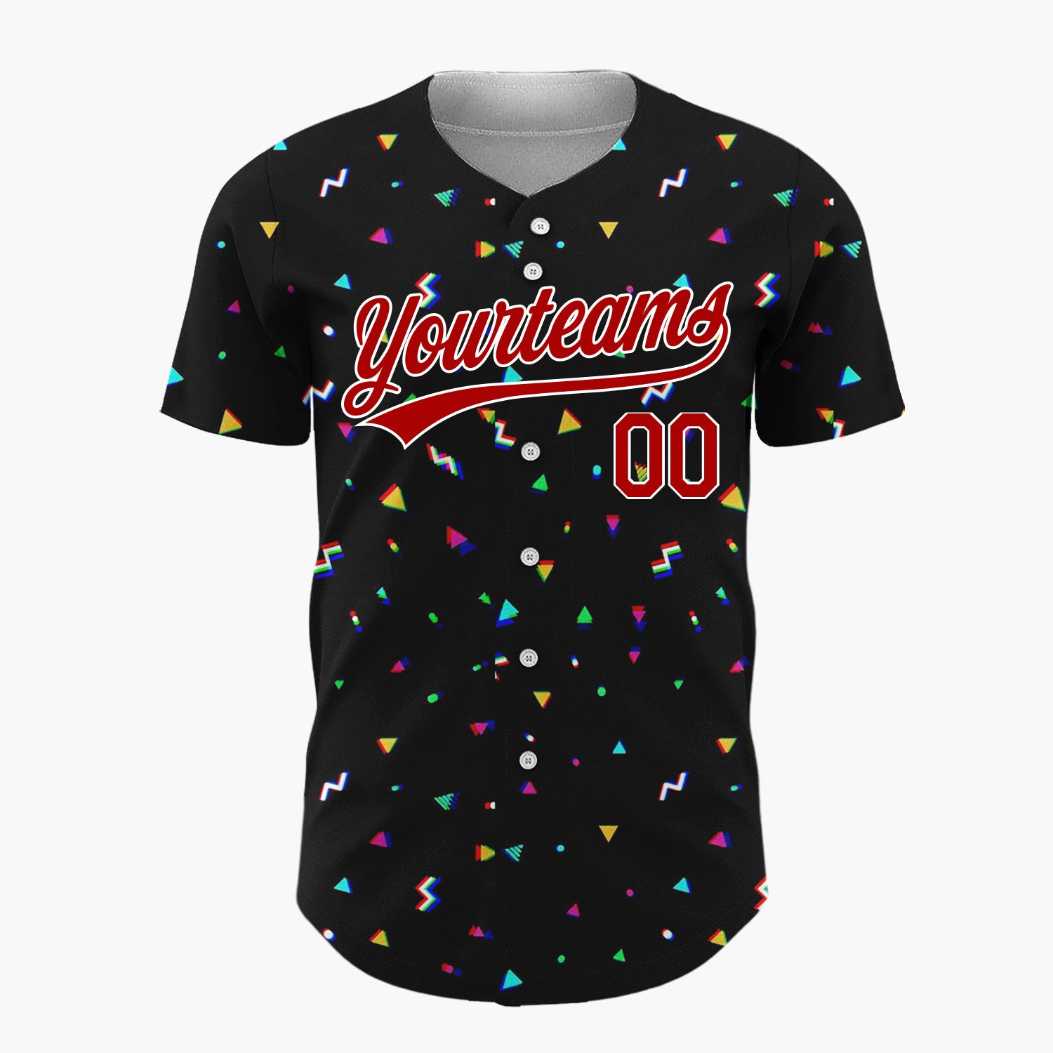 Custom Black Christmas Sprinkles Colorful Abstract Pattern Christmas Baseball Jersey