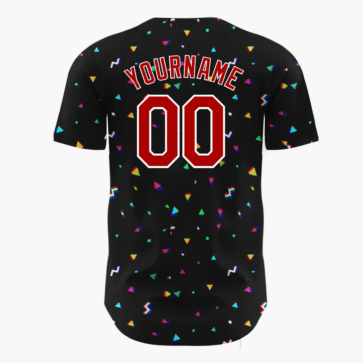 Custom Black Christmas Sprinkles Colorful Abstract Pattern Christmas Baseball Jersey