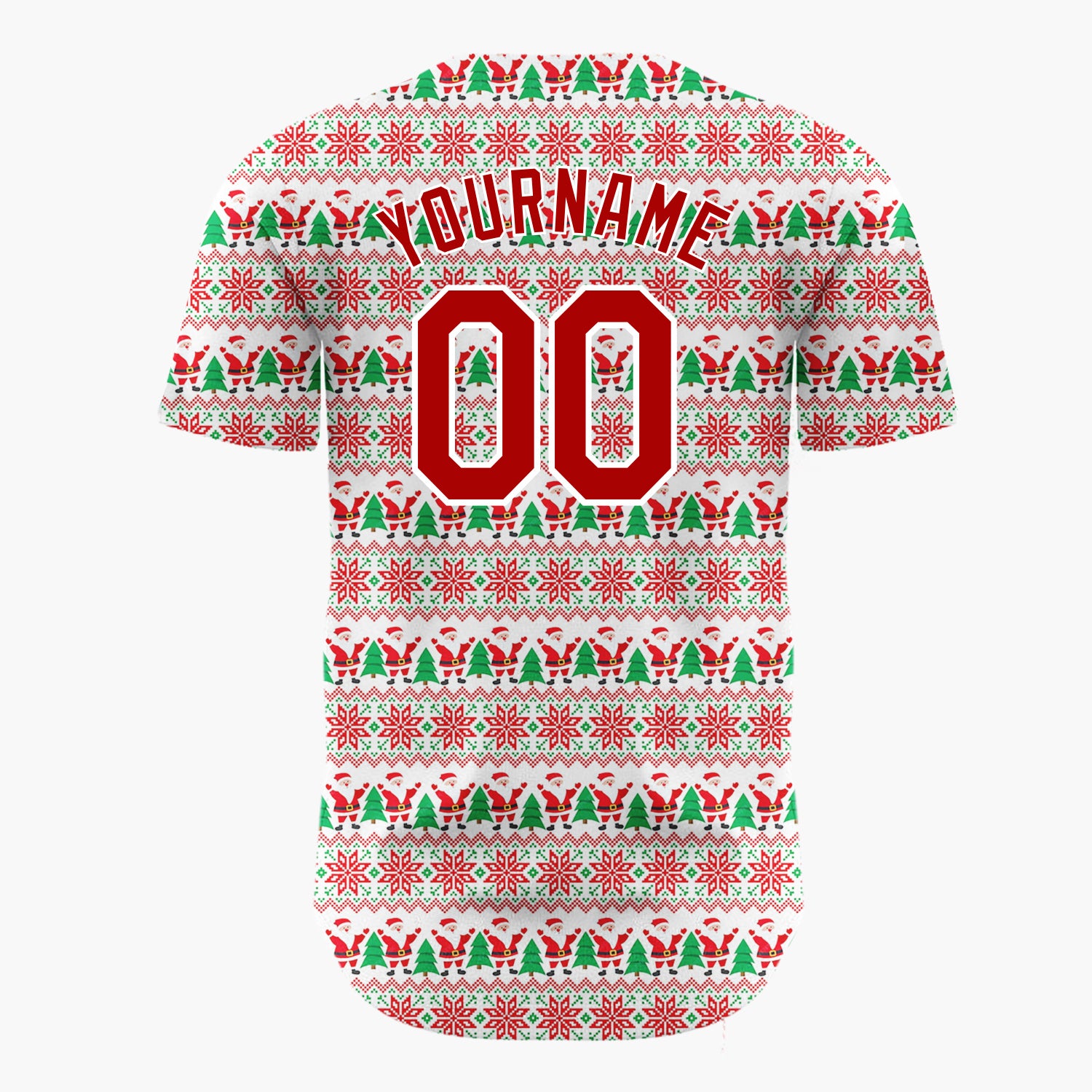 Custom Beige Nordic Christmas Trees Stripes Nordic Pattern Christmas Baseball Jersey