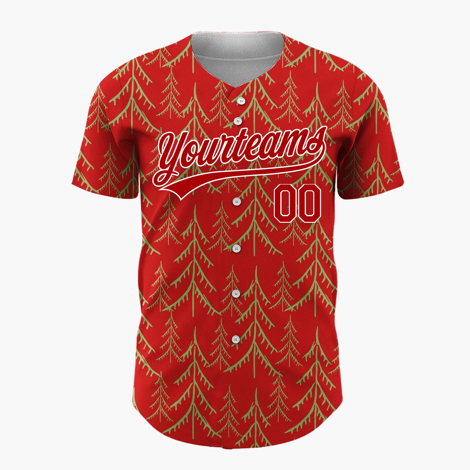 Custom Black White Christmas Trees And Stars Simple Doodle Pattern Christmas Baseball Jersey
