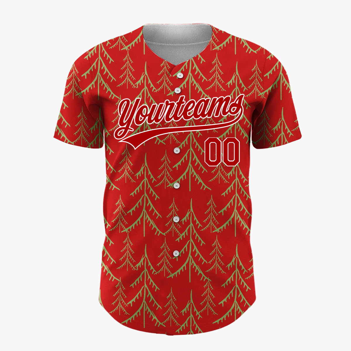 Custom Black White Christmas Trees And Stars Simple Doodle Pattern Christmas Baseball Jersey