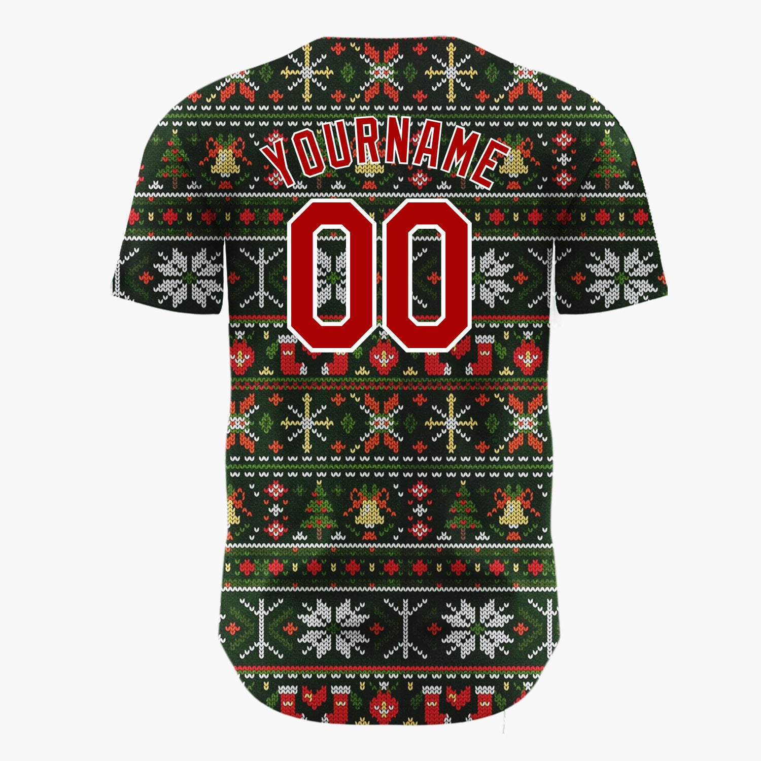 Custom Black Nordic Christmas Stripes Nordic Pattern Christmas Baseball Jersey