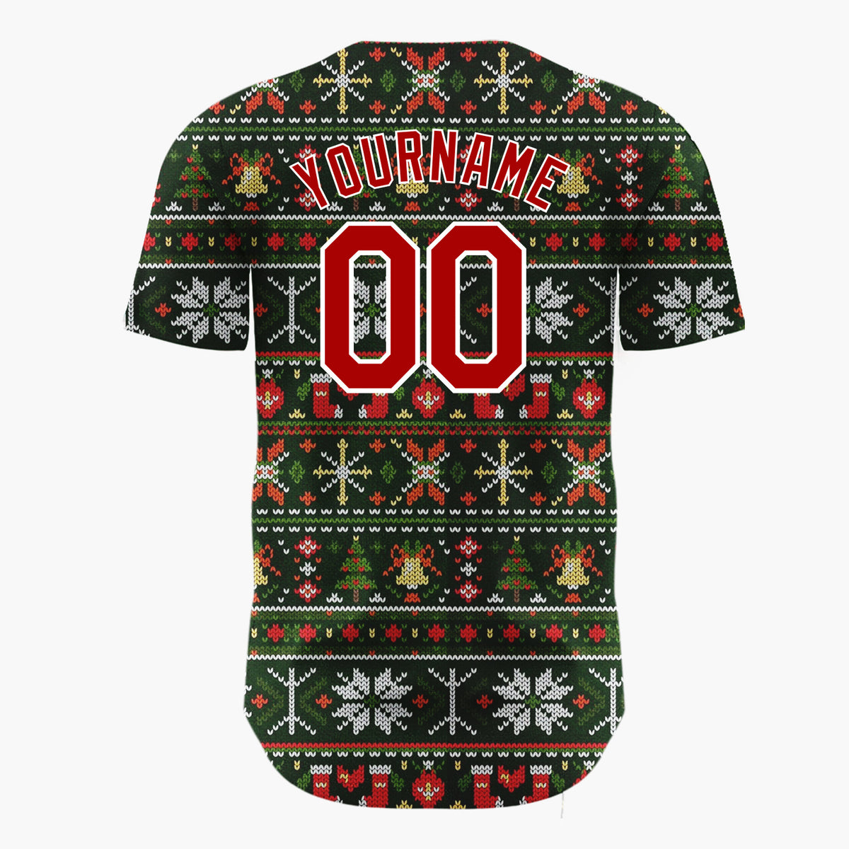 Custom Black Nordic Christmas Stripes Nordic Pattern Christmas Baseball Jersey