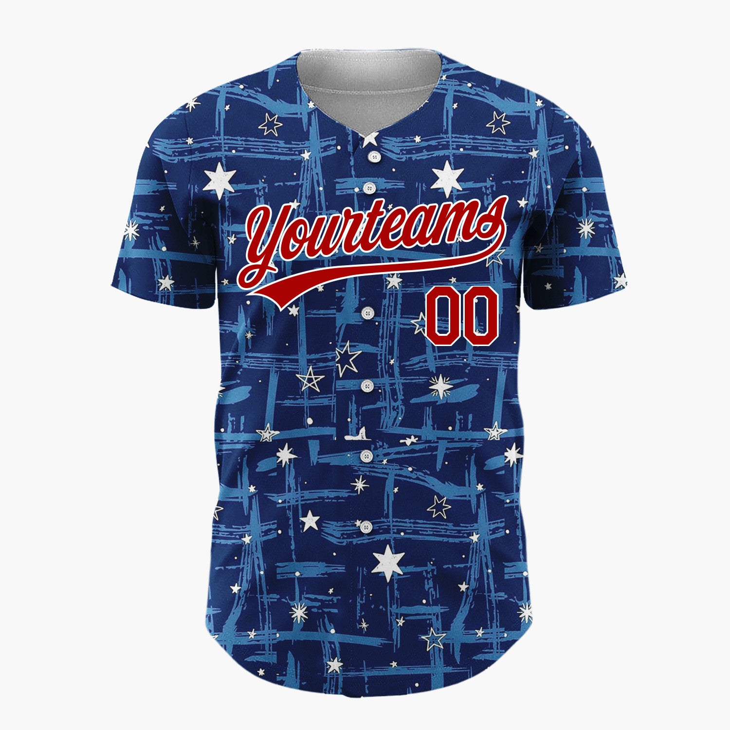 Custom Dark Blue Stars Christmas Simple Minimalist Pattern Christmas Baseball Jersey