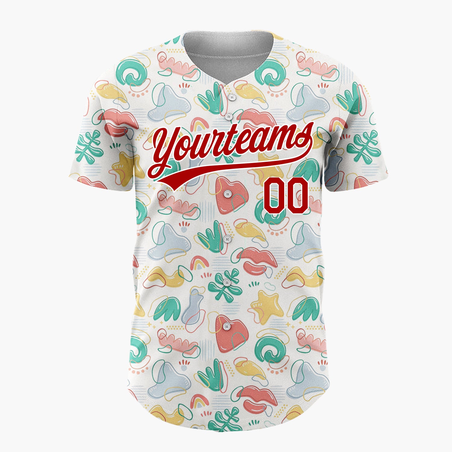 Custom Light Cream Organic Abstract Doodle Art Pattern Christmas Baseball Jersey