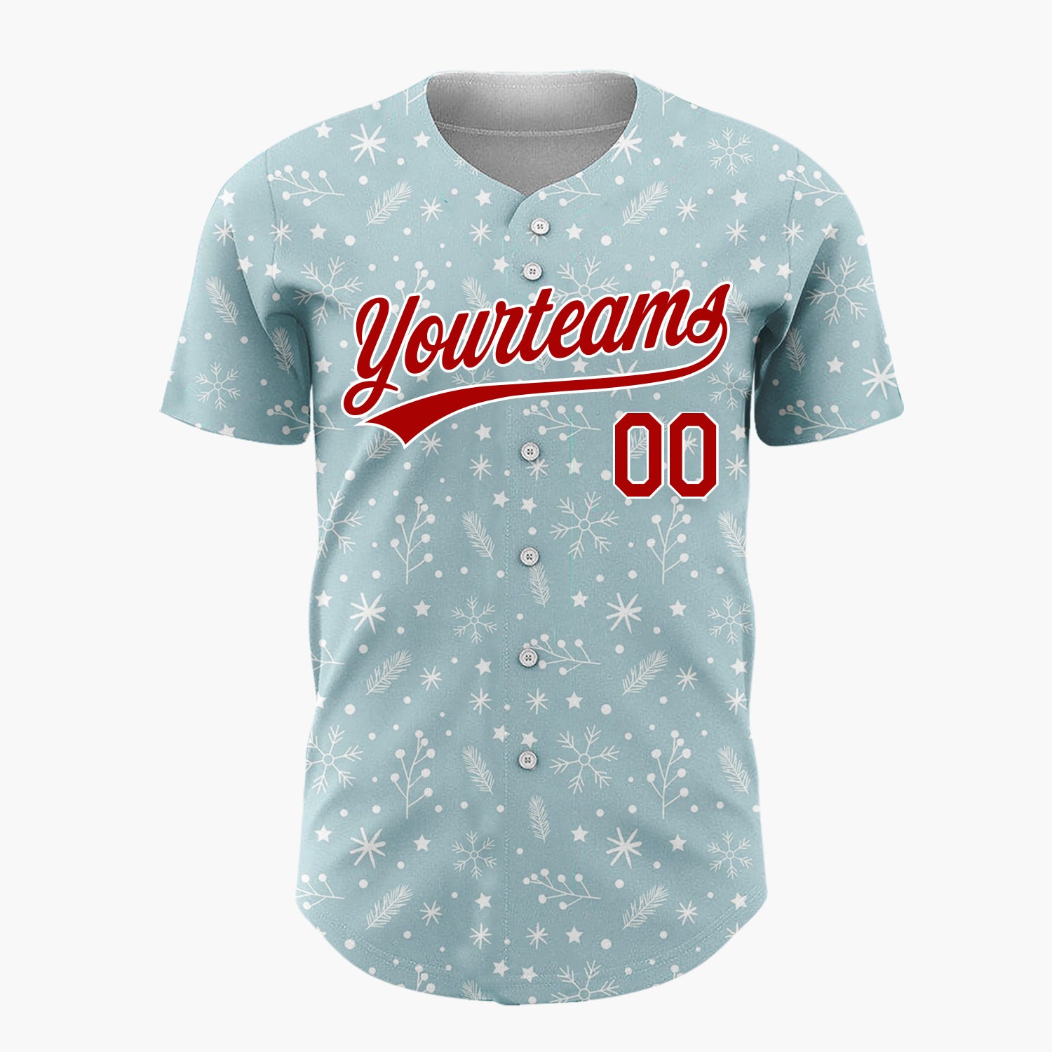 Custom Light Blue Stars Doodles Simple Cartoon Pattern Christmas Baseball Jersey