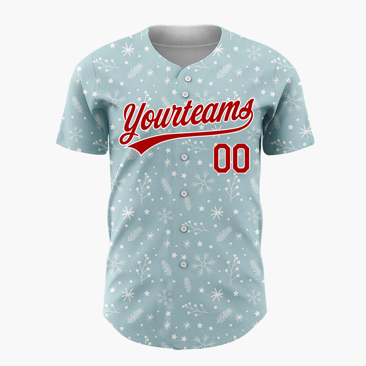 Custom Light Blue Stars Doodles Simple Cartoon Pattern Christmas Baseball Jersey