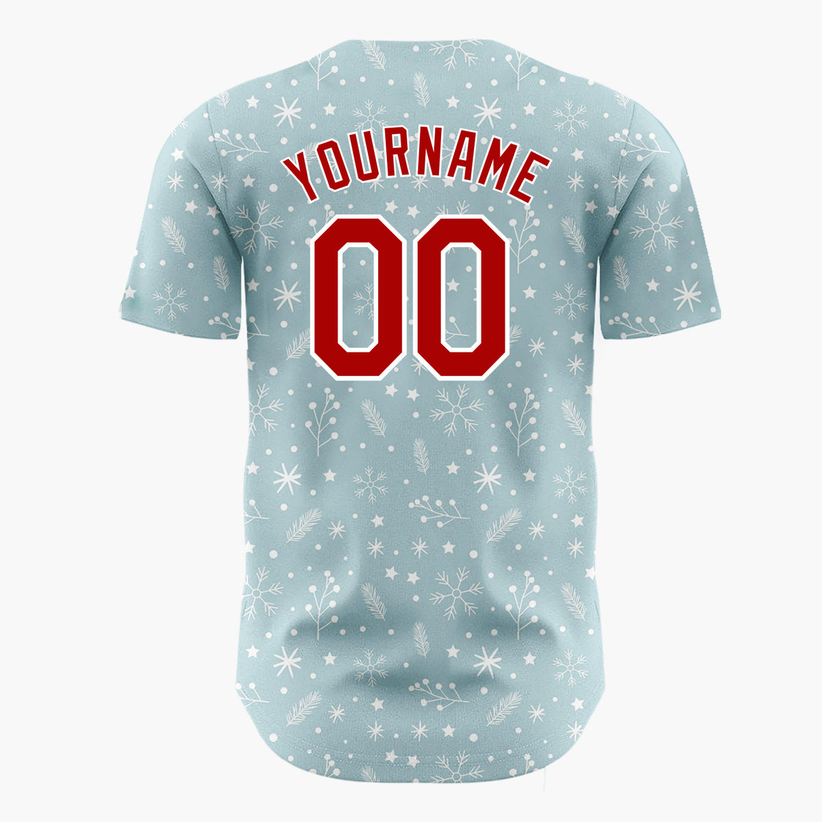 Custom Light Blue Stars Doodles Simple Cartoon Pattern Christmas Baseball Jersey