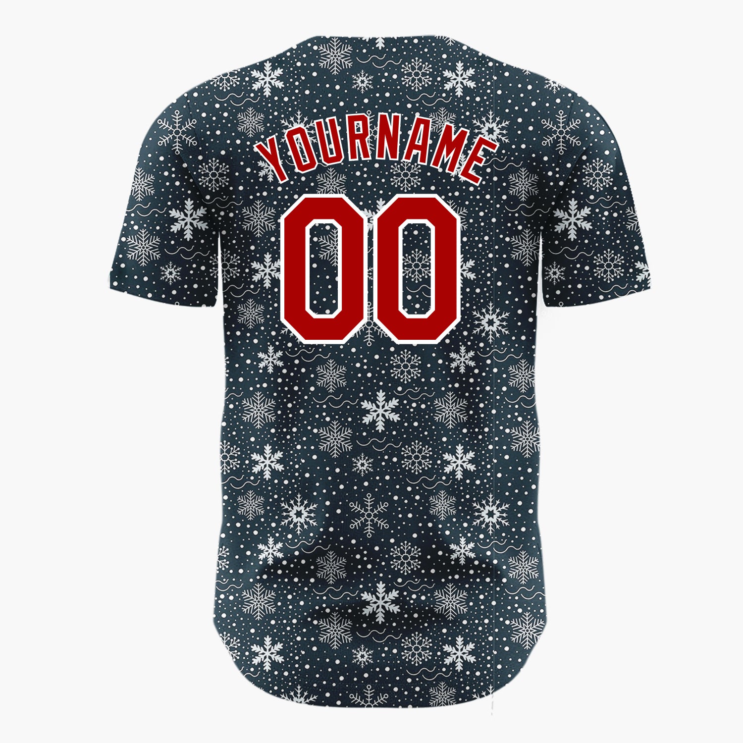 Custom Light Blue Snowflakes Subtle Abstract Pattern Christmas Baseball Jersey