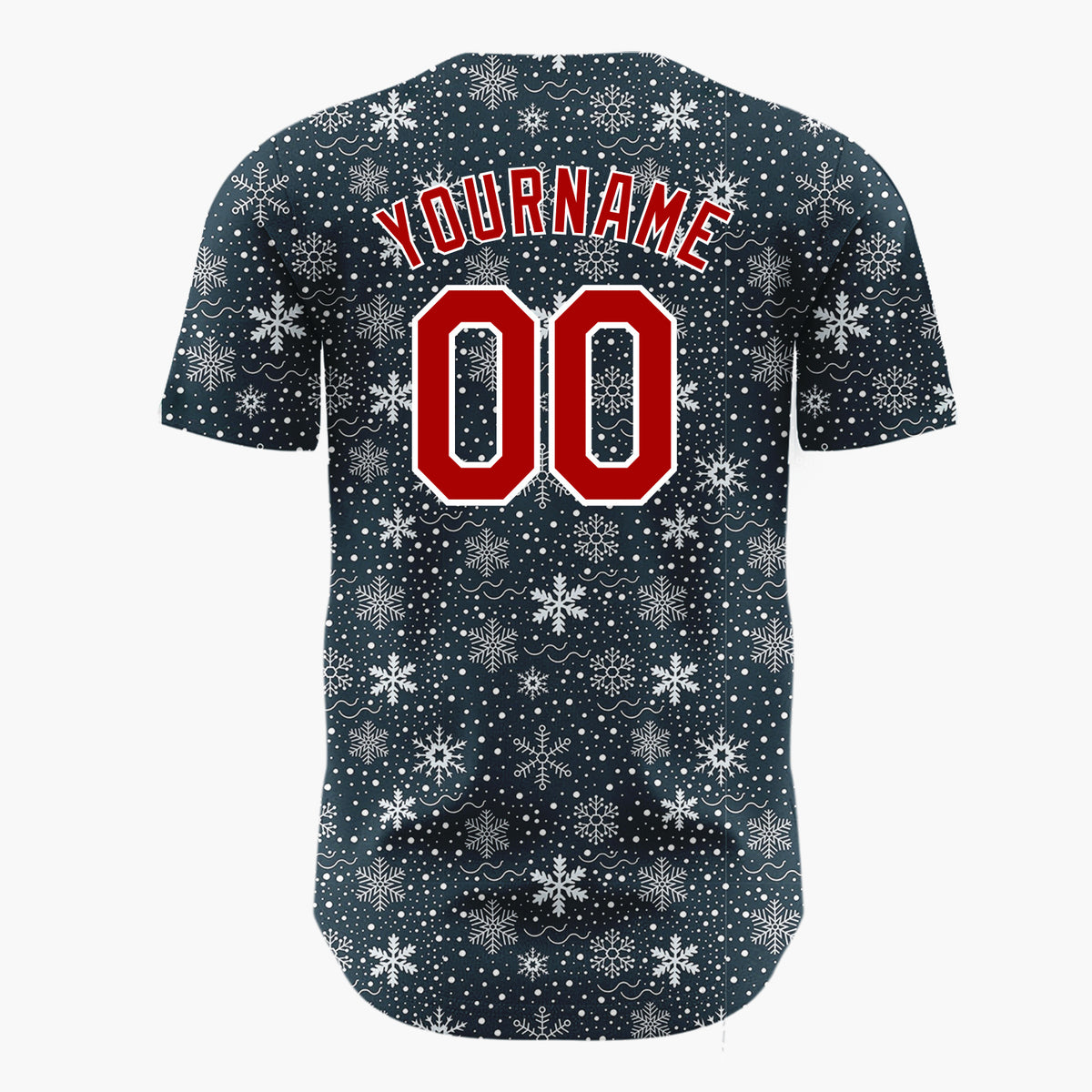 Custom Light Blue Snowflakes Subtle Abstract Pattern Christmas Baseball Jersey