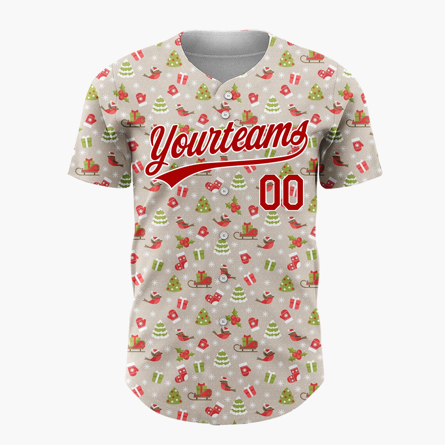 Custom Pink Hot Cocoa Christmas Doodles Cartoon Pattern Christmas Baseball Jersey